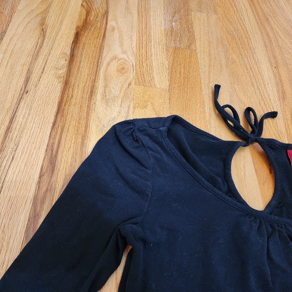 Divided by H&M Black casual flare dress 3/4 puff sleeves size 8 cotton blend - Picture 8 of 13